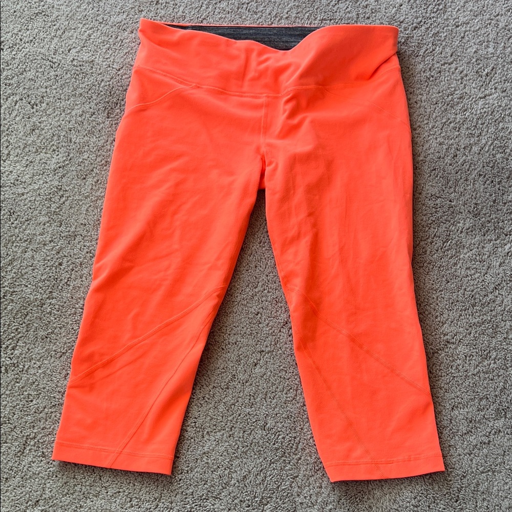Under Armour Orange and Gray capri Leggings